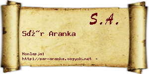 Sár Aranka névjegykártya